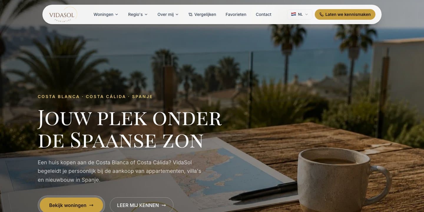 Homepage van vidasolproperties.com